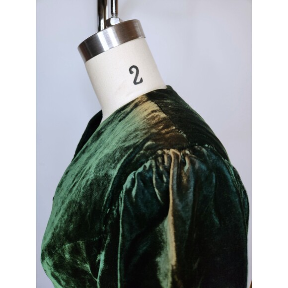 LANZ Green VELVET Blazer Jacket Bodice - Cropped - LARP Victorian Edwardian Xs - Picture 7 of 8